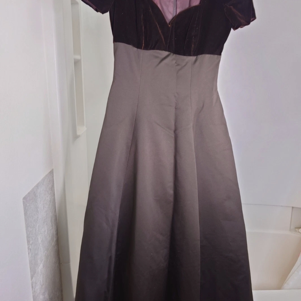 Victor Costa Black and Purple Maxi Dress